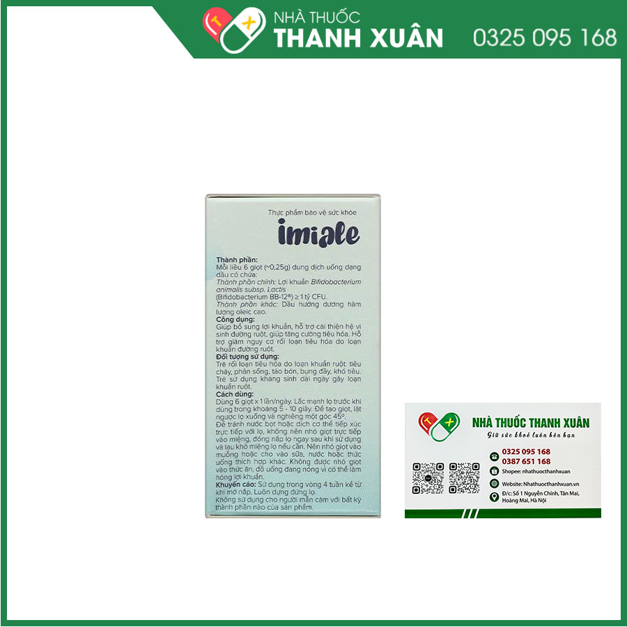 Imiale giúp bổ sung lợi khuẩn